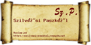 Szilvási Paszkál névjegykártya